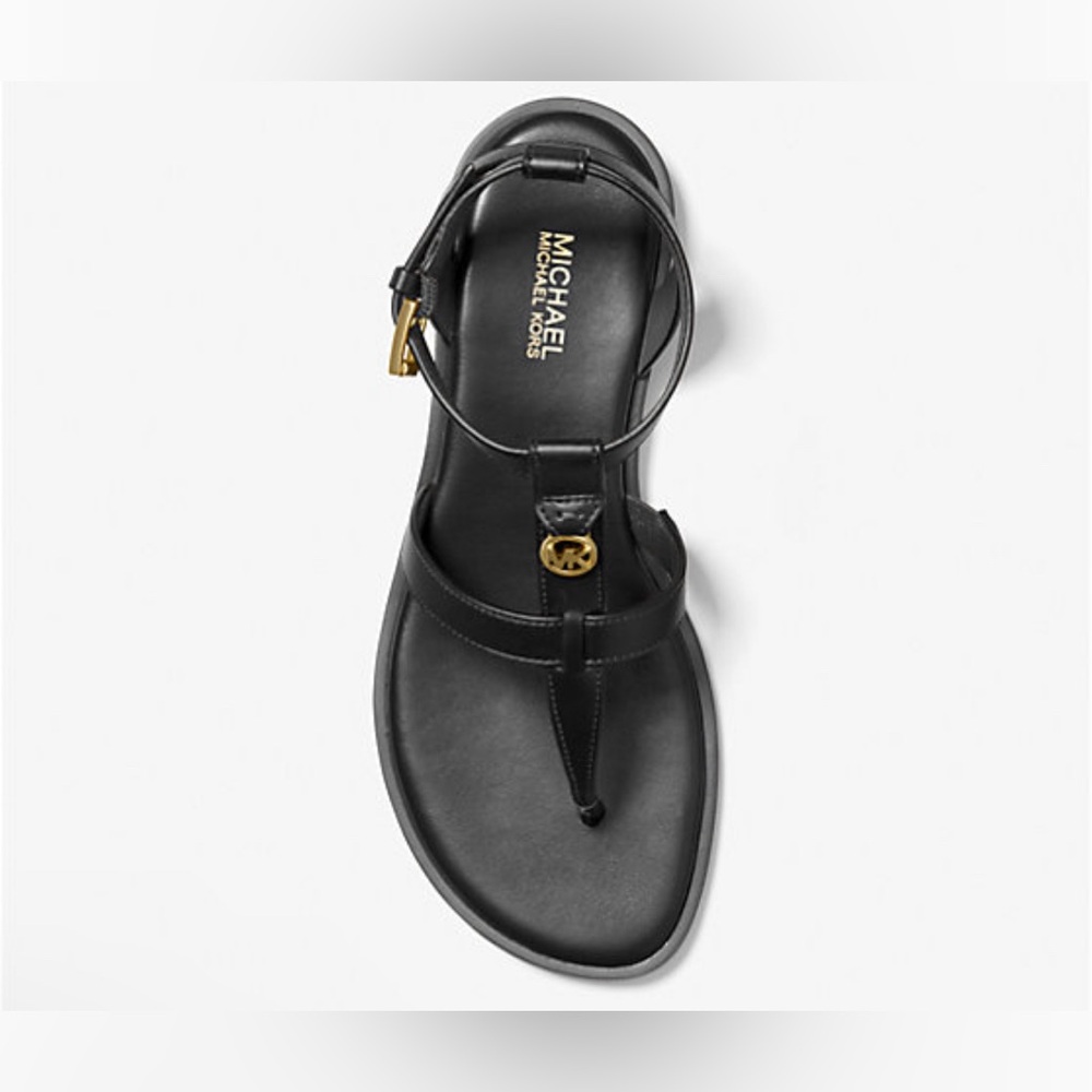 Michael Kors Sasha T-Strap Flat Sandal in Black NEW - Picture 3 of 11